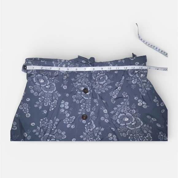 Madewell Womens Paperbag Waist Blue Floral Button Front Skirt Medium - Picture 4 of 5